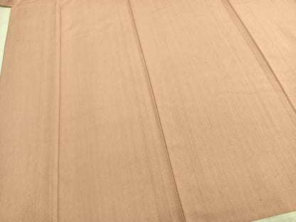 平和屋着物▽上質な紬 単衣 色無地 一斤染色 正絹 逸品 AABB2262fy