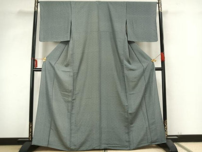 平和屋着物▽江戸小紋　単衣　草花文　正絹　逸品　AABB2263fy