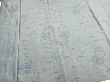 平和屋着物▽本場大島紬 単衣 雪輪唐草文 正絹 逸品 AABB2264fy