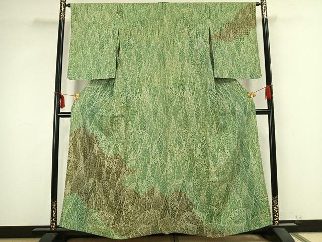 平和屋着物▽訪問着 単衣 幾何学花文 正絹 逸品 AABB2266fy