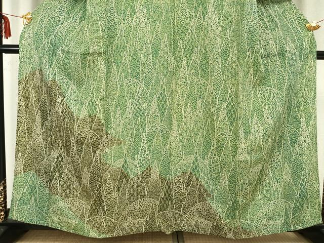 平和屋着物▽訪問着 単衣 幾何学花文 正絹 逸品 AABB2266fy