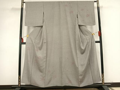 平和屋着物▽訪問着 単衣 舞花丸文 正絹 逸品 AABB2267fy