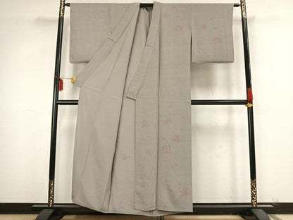 平和屋着物▽訪問着 単衣 舞花丸文 正絹 逸品 AABB2267fy