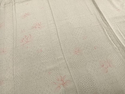 平和屋着物▽訪問着 単衣 舞花丸文 正絹 逸品 AABB2267fy