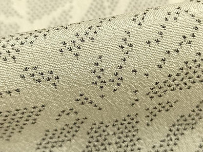 平和屋着物▽訪問着 単衣 お召地 草葉文 正絹 逸品 AABB2273fy