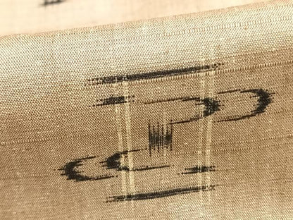 平和屋着物▽上質な紬 単衣 絣柄 正絹 逸品 未使用 AABB2275fy
