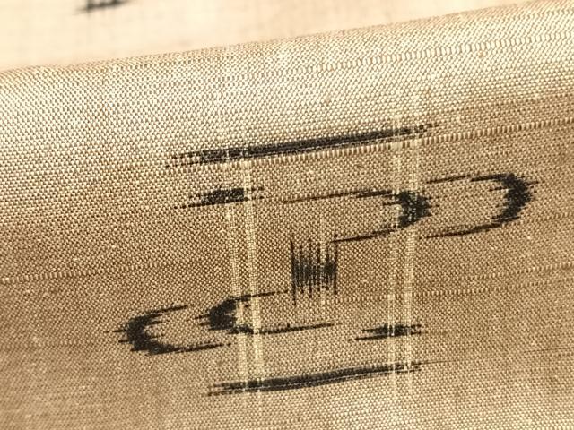 平和屋着物▽上質な紬 単衣 絣柄 正絹 逸品 未使用 AABB2275fy