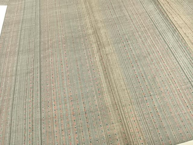 平和屋着物▽上質な紬 単衣 縞 正絹 逸品 AABB2282fy