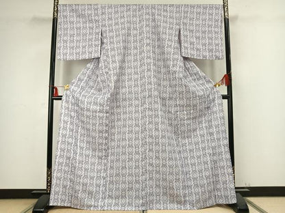 平和屋着物▽小紋 単衣 花蝶文 洗える着物 AABB2285fy