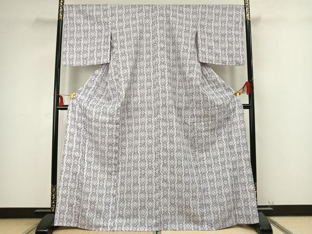 平和屋着物▽小紋 単衣 花蝶文 洗える着物 AABB2285fy