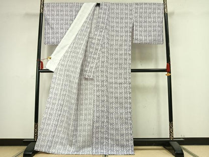 平和屋着物▽小紋 単衣 花蝶文 洗える着物 AABB2285fy