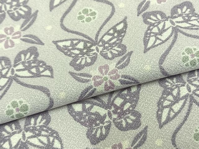 平和屋着物▽小紋 単衣 花蝶文 洗える着物 AABB2285fy