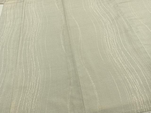 平和屋着物▽本塩沢　単衣　110亀甲　よろけ縞　正絹　逸品　未使用　AABB2286fy