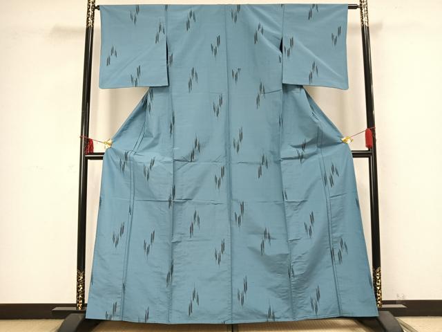 平和屋着物▽上質な紬 単衣 矢羽文 正絹 逸品 AABB2290fy