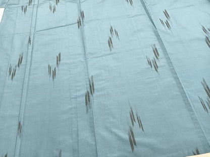 平和屋着物▽上質な紬 単衣 矢羽文 正絹 逸品 AABB2290fy