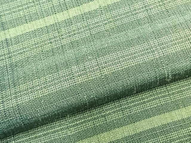 平和屋着物▽上質な紬 単衣 横縞 正絹 逸品 AABB2292fy