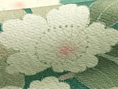 平和屋着物▽訪問着 単衣 草花文 正絹 逸品 AABB2293fy