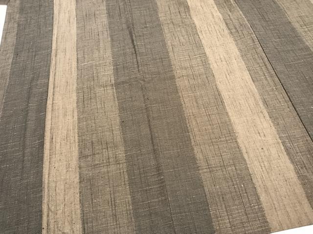 平和屋着物▽上質な紬 単衣 間道 正絹 逸品 AABB2295fy