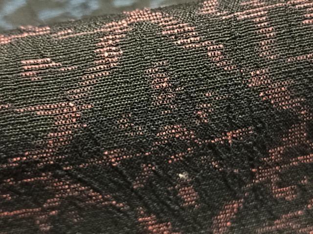 平和屋着物▽結城ちぢみ 単衣 切嵌文 正絹 逸品 未使用 AABB2296fy