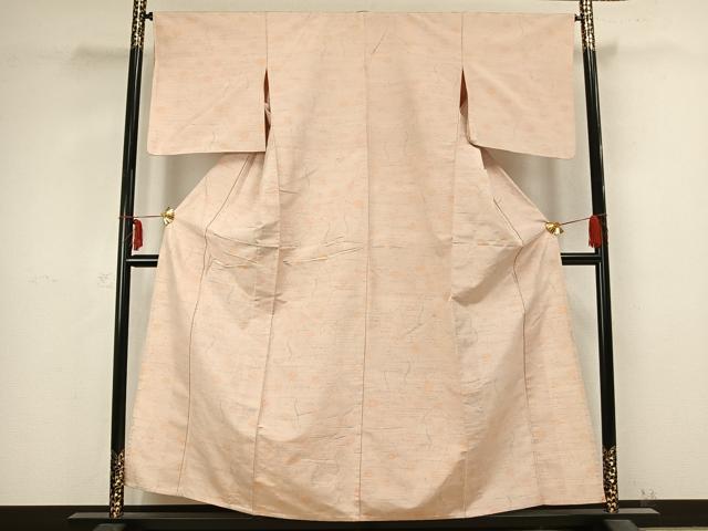 平和屋着物▽上質な紬　単衣　花唐草文　正絹　逸品　AABB2298fy