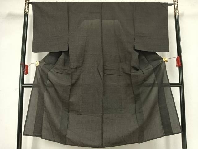 平和屋着物▽男性 お召 単衣 霞文 正絹 逸品 AABB2299fy