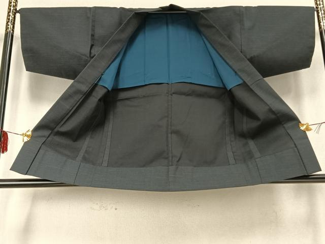 平和屋着物▽男性　お召　単衣　アンサンブル　霞文　正絹　逸品　AABB2300fy