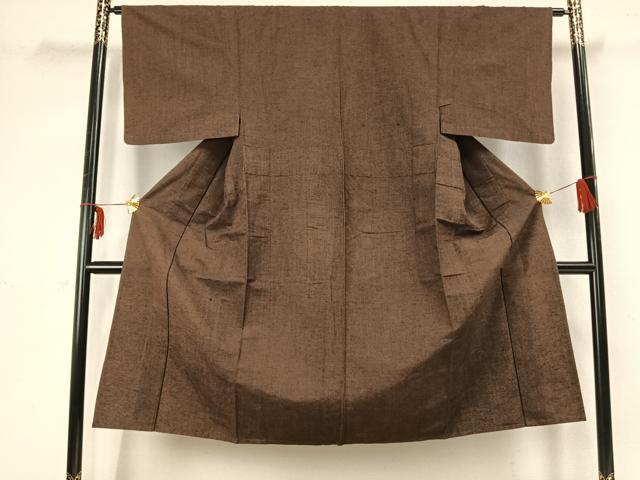 平和屋着物▽男性　紬　単衣　霞文　正絹　逸品　AABB2303fy