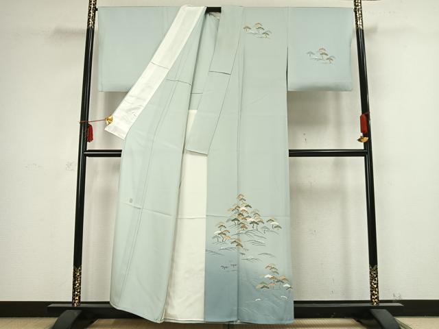 平和屋着物▽訪問着 単衣 作家物 松 正絹 逸品 AABB2306fy