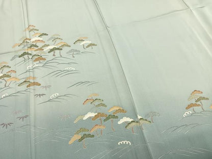 平和屋着物▽訪問着 単衣 作家物 松 正絹 逸品 AABB2306fy