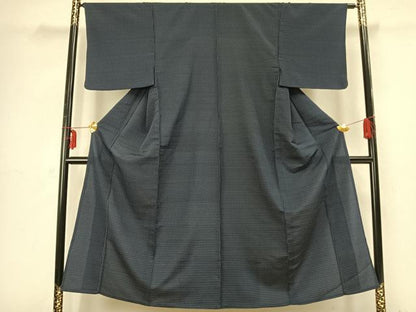 平和屋着物▽男性 お召 単衣 幾何学文様 正絹 逸品 AABB2309fy