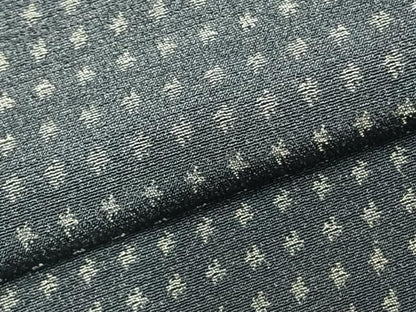 平和屋着物▽男性 お召 単衣 幾何学文様 正絹 逸品 AABB2309fy