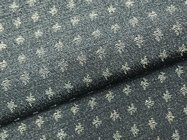 平和屋着物▽男性 お召 単衣 幾何学文様 正絹 逸品 AABB2309fy