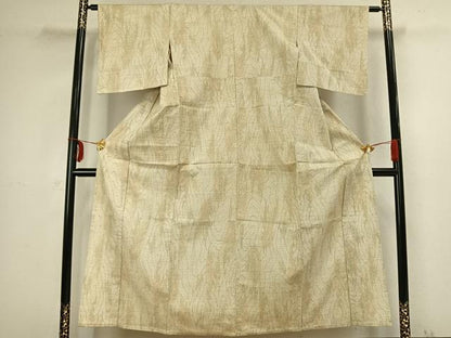 平和屋着物▽上質な紬　単衣　霞文　正絹　逸品　AABB2317fy