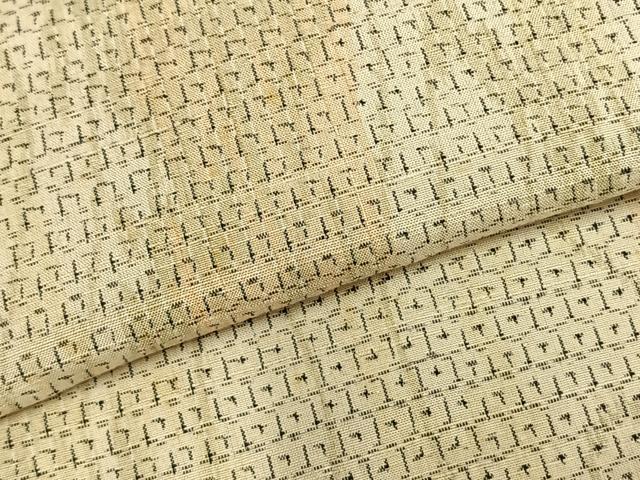 平和屋着物▽上質な紬　単衣　霞文　正絹　逸品　AABB2317fy