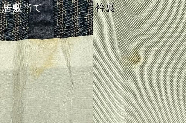 平和屋着物▽上質な紬　単衣　十字絣　縞　正絹　逸品　AABB2320fy