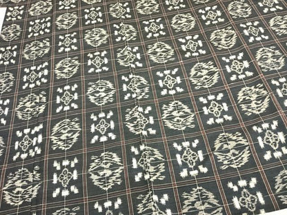 平和屋着物▽上質な紬 単衣 花格子 正絹 逸品 未使用 AABB2323fy