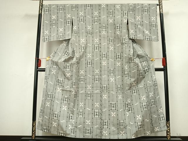 平和屋着物▽上質な紬 単衣 間道 正絹 逸品 AABB2325fy