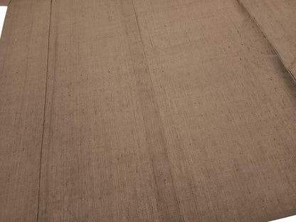 平和屋着物▽上質な紬 単衣 色無地 憲法色 正絹 逸品 AABB2327fy