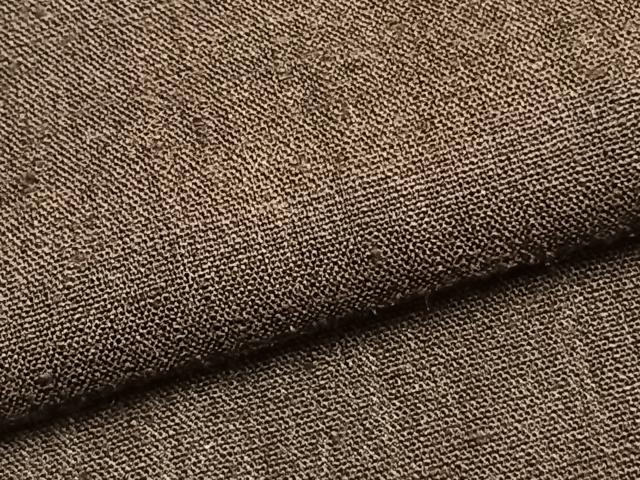 平和屋着物▽上質な紬 単衣 色無地 憲法色 正絹 逸品 AABB2327fy