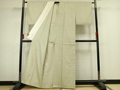 平和屋着物▽上質な小紋 単衣 亀甲柄 正絹 逸品 AABB2328fy