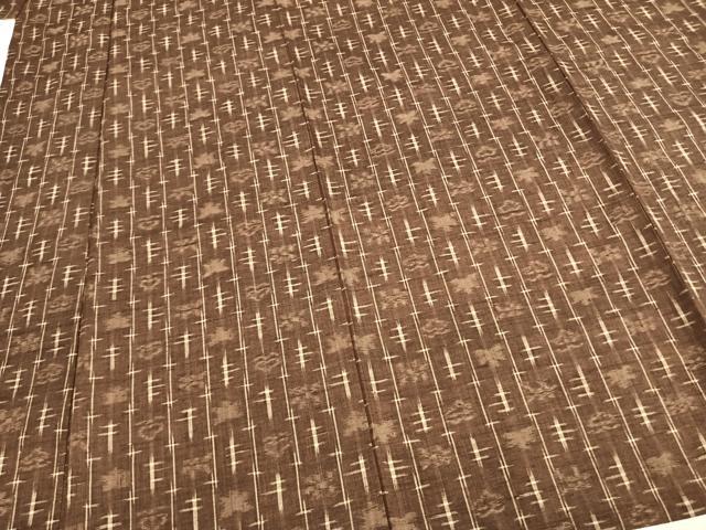 平和屋着物▽上質な紬 単衣 間道 正絹 逸品 AABB2329fy