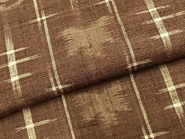 平和屋着物▽上質な紬 単衣 間道 正絹 逸品 AABB2329fy