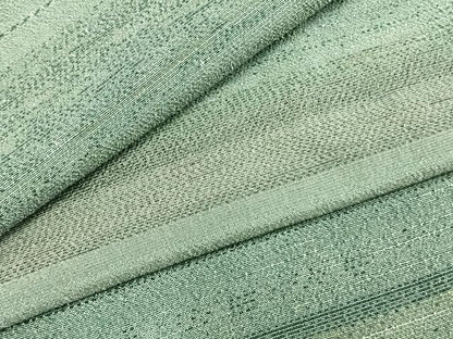 平和屋着物▽お召　単衣　横段文　正絹　逸品　AABB2332fy
