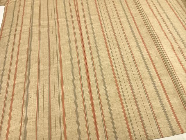 平和屋着物▽上質な紬　単衣　間道　正絹　逸品　未使用　AABB2334fy