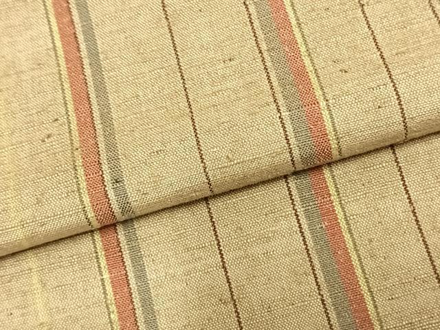 平和屋着物▽上質な紬　単衣　間道　正絹　逸品　未使用　AABB2334fy