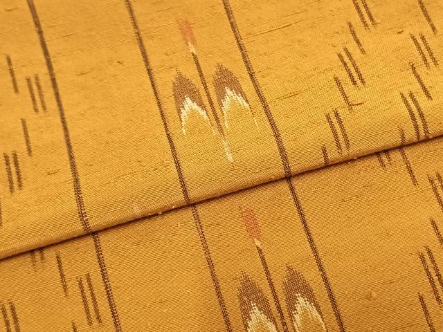 平和屋着物▽上質な紬 単衣 間道 正絹 逸品 AABB2337fy