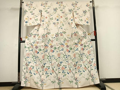平和屋着物▽訪問着 単衣 辻が花 正絹 逸品 AABB2338fy
