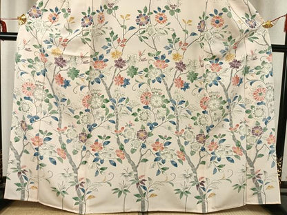 平和屋着物▽訪問着 単衣 辻が花 正絹 逸品 AABB2338fy