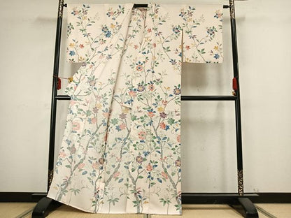 平和屋着物▽訪問着 単衣 辻が花 正絹 逸品 AABB2338fy
