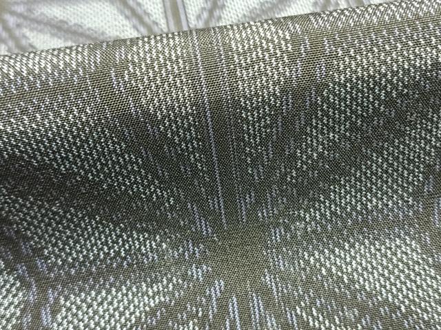 平和屋着物▽上質な紬 単衣 麻の葉文様 正絹 逸品 AABB2341fy